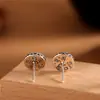 Pendientes de botón de plata S925 con personalidad, moda antigua, vintage, desgastados, nicho, lujo ligero, plata tailandesa, estilo hip-hop