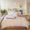 Juego de Cama Jacquard de Hilo Doble Personalizado Transfronterizo de Cuatro Piezas, Algodón Xiaozhu de Tres Piezas, Ropa de Cama Fresca con Estampado Floral para Dormitorio de Estudiantes