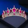 Princesa Noiva Barroca Europeia Coroa Grande Coroa de Cristal e Diamante Fotografia de Casamento Joias de Noiva Adorno de Cabeça