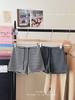 Shorts Deportivos Casuales de Bloques de Color a Rayas para Mujer Verano 2025 Delgados con Cordón Cintura Alta Adelgazantes Pierna Ancha Hot Pants Shorts