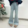 Jeans para Niña Primavera y Otoño 2026 Nuevo Estilo Pantalones Acampanados con Estrellas y Lazo para Niños Mayores Estilo Primavera