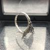 Anillo de cola de pez de plata tailandesa vintage Chiba para mujer, diseño de nicho 2023, nueva moda, personalidad, joyería de mano para parejas, combinable.