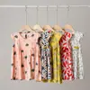 Vestido de Verano Fresco de Algodón con Mangas Cortas de Mosca para Niños, Vestido Fino Vic para Niñas