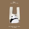 Bolso de Mano Popular de Moda Ins para Mujer Bolso de Cubo de Lana Tejida para Llevar en la Mano Bolso Tote Casual para Almuerzo Estilo de Color Contrastante