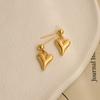 Pendientes de moda coreana Love Love, de acero de titanio, combinables con todo, estilo frío, nicho, retro, alta gama, internet, populares, para mujer.