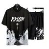 Traje de shorts de manga corta para hombre 2024 verano nuevo deportivo casual talla grande holgado Joker camiseta venta al por mayor comercio exterior