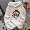 Sudadera con capucha informal americana de diseño americano, talla grande 100 kg, para hombre, tendencia linda, con el personaje Shin-Chan de Crayon, manga larga