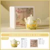 Juego de Tazas de Té Margarita con Glaseado de Yema de Huevo Cerámica Taza Maestra Taza Individual Taza de Cata Personal Juego de Té Kung Fu Tetera