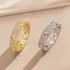 Anillo Exquisito Super Brillante de Circonita para Niñas, Lujo Accesible y Anillo de Apertura Ajustable de Gama Alta, Baño de Oro Real Simple
