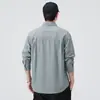 Camisa de manga longa de algodão puro de alta qualidade para homens, corte solto, marca da moda, versátil, nova jaqueta camisa básica lisa casual para primavera/outono