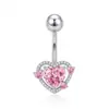 Novo Anel de Umbigo Rosa Gatinho Kt em Aço Inoxidável Estilo Europeu e Americano, Piercing de Umbigo Doce Cool Estilo Hot Girl Tendência