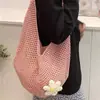 Bolsa de praia de crochê floral transfronteiriça, nova bolsa de ombro de grande capacidade para férias na praia e para o dia a dia, atacado