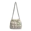 Elegante Bolso de Hombro Fruncido con Hombros Abullonados para Mujer, Verano 2026 Estilo Coreano Simple Estilo Ins Bolso Versátil de Cadena para Debajo del Brazo