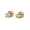 Pendientes de Zirconia Franceses Estilo Tweed de Dos Usos Perla Pendientes de Lujo Accesible Pendientes Versátiles de Gama Alta Joyería de Letras para Mujeres