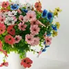 Amazon Transfronterizo 7 Tallos Flor Artificial Violeta de Gama Alta 7 Tallos Eucalipto Violeta Ramo de Flores Artificiales Venta al por Mayor