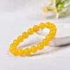 Pulsera de Ágata Natural Roja, Amarilla, Blanca, Verde y Negra en Forma Redonda de un Solo Círculo, Calcedonia de Superficie Lisa, Estilo Unisex, Venta al por Mayor 6-14 mm