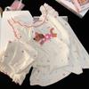 Pijamas para Niñas Traje de Verano Fino 2025 Nuevo Lindo Ropa para el Hogar Pijama Chaleco Aire Acondicionado Nubes Algodón