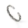 Pulsera Trenzada Retorcida para Hombres y Mujeres, Muñequera Retro de Personalidad Resistente, Diseño de Nicho Moderno, Joyería Hip-Hop Punk de Estilo Abierto
