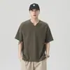 Camiseta Masculina Casual de Verão 2026, Manga Curta, Gola Polo, Nova Estampa, Solta e de Alta Qualidade