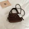 Bolsa pequena de luxo para mulheres, novo estilo outono e inverno 2026, bolsa transversal moderna, bolsa de mão feminina, bolsa Boston bowling