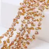 Cuentas Sueltas de Cristal Accesorios para Joyería DIY Cuentas de Vidrio Tallado Forma de Gota de Agua Accesorios para Ropa Color Plateado Agujero Horizontal 5*8mm Gota de Agua