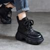 [Precio del Evento 158] Sandalias de Suela Gruesa Sandalias Huecas con Agujeros Sandalias Cuero Genuino Zapatos Romanos Tacones Altos