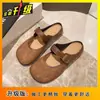 Novos Sapatos Slip-On Retrô Estilo Francês para Mulheres, Verão 2025, Bico Fechado, Leves, Estilo Simples