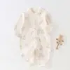 Ropa para Bebé Estilo Primavera y Otoño Recién Nacido 10A Mameluco Antibacteriano Romper de Algodón Puro Sin Costuras Protector de Vientre Ropa de Dormir