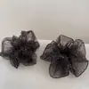 Scrunchie de Renda com Estampa de Leopardo Doce e Fresco Estilo Coreano para Mulheres, Elástico Elegante para Coque, Corda para Rabo de Cavalo Baixo