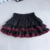 Estilo Deseo Puro Falda Corta de Volantes para Pastel Verano Nuevo Petite Anti-Exposición Cintura Alta Adelgazante Falda de Media Longitud Abullonada