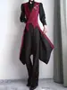 Traje de uniforme de otoño blanco con solapa de pico, frac, cola larga, corte entallado, ceñido a la cintura, chaqueta chaleco larga, moderno