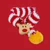 Bufanda Tejida Navideña para Gato y Perro Transfronteriza Mascota Año Nuevo Chino Año de la Serpiente Bufanda Festiva con Bola Roja