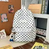 Nueva Mochila Shuai Mijia de Gran Capacidad y Aspecto Moderno con Diseño Casual Estampado, Adecuada para Estudiantes de Secundaria y Preparatoria, con Lunares