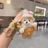 Llavero Colgante de Muñeco Oso de Peluche Creativo Florero de Moda Colgante Decorativo de Muñeco de Dibujos Animados para Bolso de Mujer