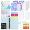 Cuaderno de Hojas Sueltas Transfronterizo con Patrón de Mármol PU, Carpeta de 6 Agujeros para Computadora, Efectivo, Presupuesto, Planificador de Hojas Sueltas A6