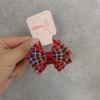 Doce e fofo estilo universitário bebê cabeça corda xadrez vermelho mini pequeno laço faixa de cabelo corda de cabelo faixa de borracha cabeça flor