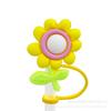 Nuevo Estilo Transfronterizo Pequeño Fresco Flor Antipolvo Cubierta para Popote Clip para Popote Taza de Té con Leche Dibujo Animado Accesorios de Tapa de Popote de Silicona
