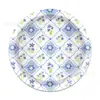 Bp013 Plato de Papel Flor Azul Pequeña Vajilla para Fiesta Festiva para 8 Personas Decoración de Flores Silvestres Plato de Papel Desechable