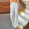 Calça Larga de Linho Tencel Estilo Relaxado para Mulheres, Novo Estilo de Verão, Fina, Respirável, Solta, Com Caimento, Calça Casual de Corte Reto
