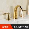 Grifo monomando de lavabo de cobre completo para agua fría y caliente, lavabo de doble manija dividido de tres piezas estilo europeo, grifo de tres orificios
