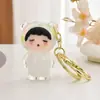 Agita las cuentas de colores de explosión de sonido en el llavero de aceite creativo en la serie de botellas de aceite muñeca botella de arena movediza pequeño colgante adornos de regalo