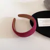 Diadema de Suede de Color Sólido Retro de Alta Calidad para Otoño e Invierno con Ala Ancha y Cabeza de Esponja para Mujer, Accesorio para el Cabello de Diadema de Corona Alta de Moda y Versátil