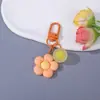 Llavero de girasol de colores con cuentas esmeriladas, accesorios DIY florales, colgante para teléfono de juguete estilo ins, venta al por mayor
