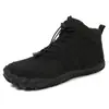 Botas de Neve Masculinas para Inverno, com Lã Adicional e Isolamento Espesso, Impermeáveis e Antiderrapantes para Exterior, de Cano Médio, Quentes para o Nordeste, com Elástico, Botas de Algodão para Homens