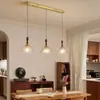 Lámpara Colgante de Restaurante Estilo Vintage Nuevo 2026, Lámpara Colgante de Tres Cabezas Forma de OVNI para Sala de Café, Lámpara de Mesita de Noche para Dormitorio Color Nogal