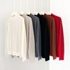Top de Tricô Cashmere Puro 3 Fios/68 Contagens Gola Alta Meia para Mulheres, Suéter de Cashmere Fino 68 Contagens
