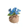 Planta Pequeña de Lana Tejida a Mano en Maceta Adornos de Escritorio de Nomeolvides Tejidos a Mano Regalo del Día del Maestro Planta en Maceta Flor en Maceta