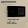 Padrão Europeu 157*86 Tomada com Interruptor Touch Russo Painel de Vidro Tomada com Interruptor Touch Luz Ozon Painel F