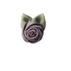 Flor Rosa de Tecido com Folhas 4cm, Broche de Flor Rosa, Acessórios para Roupas, Acessórios de Flor Semi-acabados, Acessórios para Joias