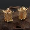 Acessórios para Joias DIY 23*27mm Pingente de Pavilhão em Bronze Fundido, Acessórios de Enfeite Pendente de Pavilhão e Carruagem, Estilo Chinês, Estilo Antigo